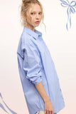 La Miel Button Down Poplin Shirt in Denim