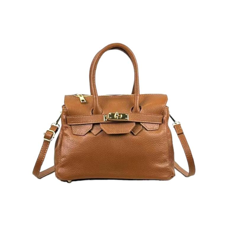 Chenson & Gorett Chenson & Gorett Italian Leather Top Handle Handbag with Decorative Front in Brown - Little Miss Muffin Children & Home