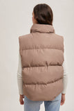 Bluivy Zipper Front Puffer Vest, Mushroom