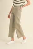 Miou Muse Straight Wide Leg Denim Pants in Stone