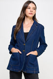 Ellison Ellison Slim Denim Blazer Blue - Little Miss Muffin Children & Home