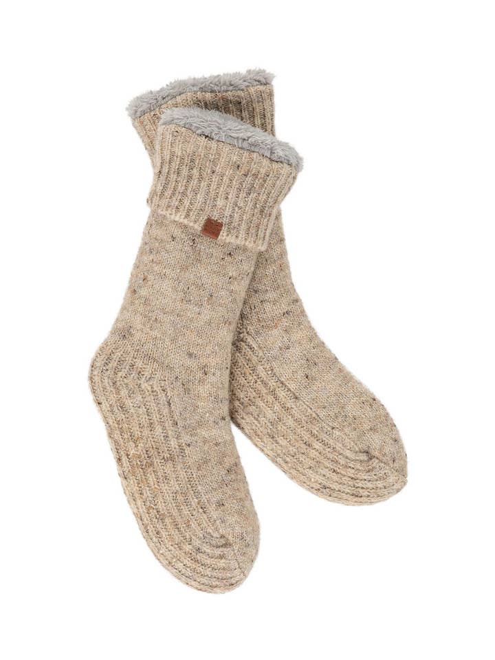 Bickley + Mitchell Amsterdam Slipper Socks with Lining Sand - Little Miss Muffin Children & Home