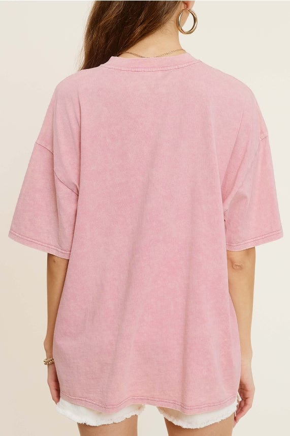 La Miel La Miel Mineral Washed Short Sleeve Oversized Top - Little Miss Muffin Children & Home