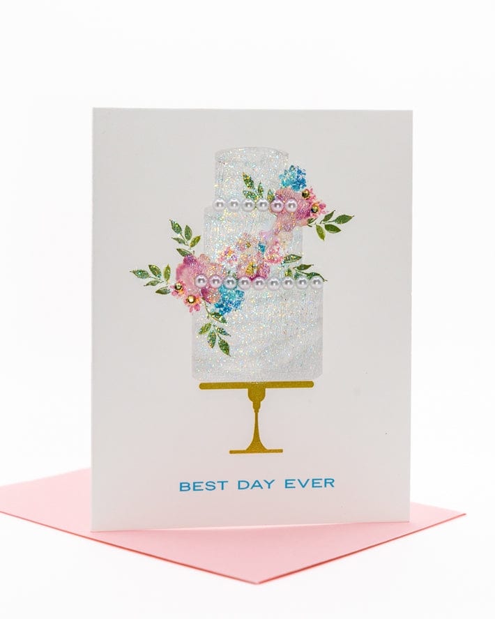 Lavender Vines 'Best Day Ever' Wedding Cake Greeting Card - Little Miss Muffin Children & Home