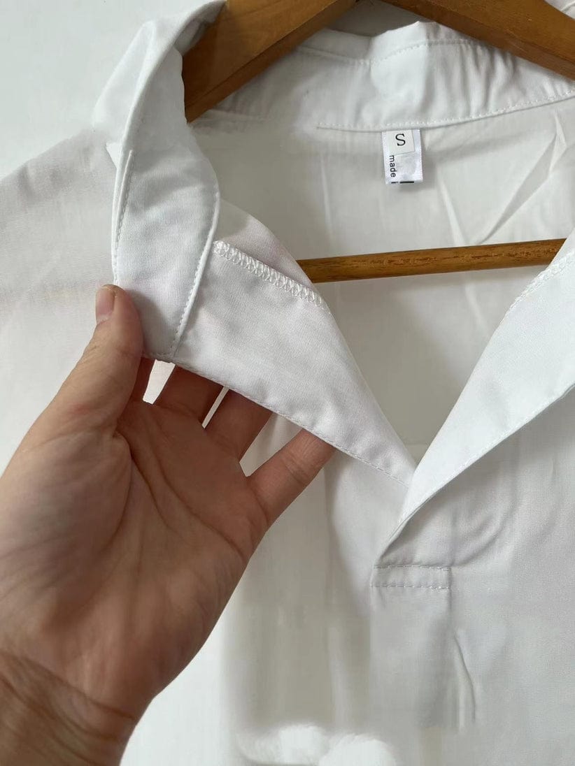 Rosa Clothing Short Sleeve Relaxed Fit Smart White Blouse - Little Miss Muffin Children & Home