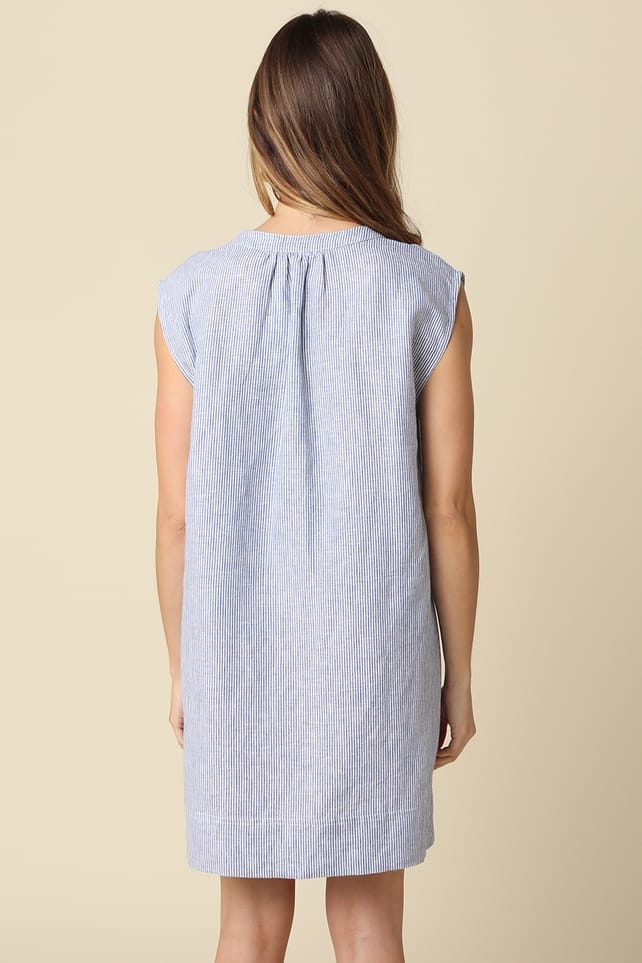 Avery Relaxed Linen Contemporary Fit Denim Shift Dress