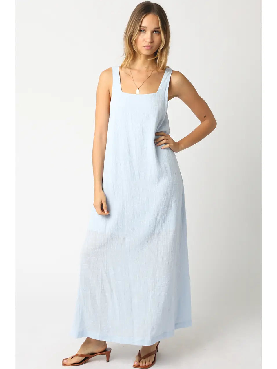 Avery Relaxed Maxi Tank Dress in Sky