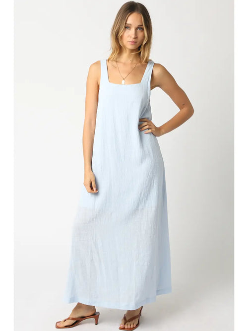 Avery Relaxed Maxi Tank Dress in Sky