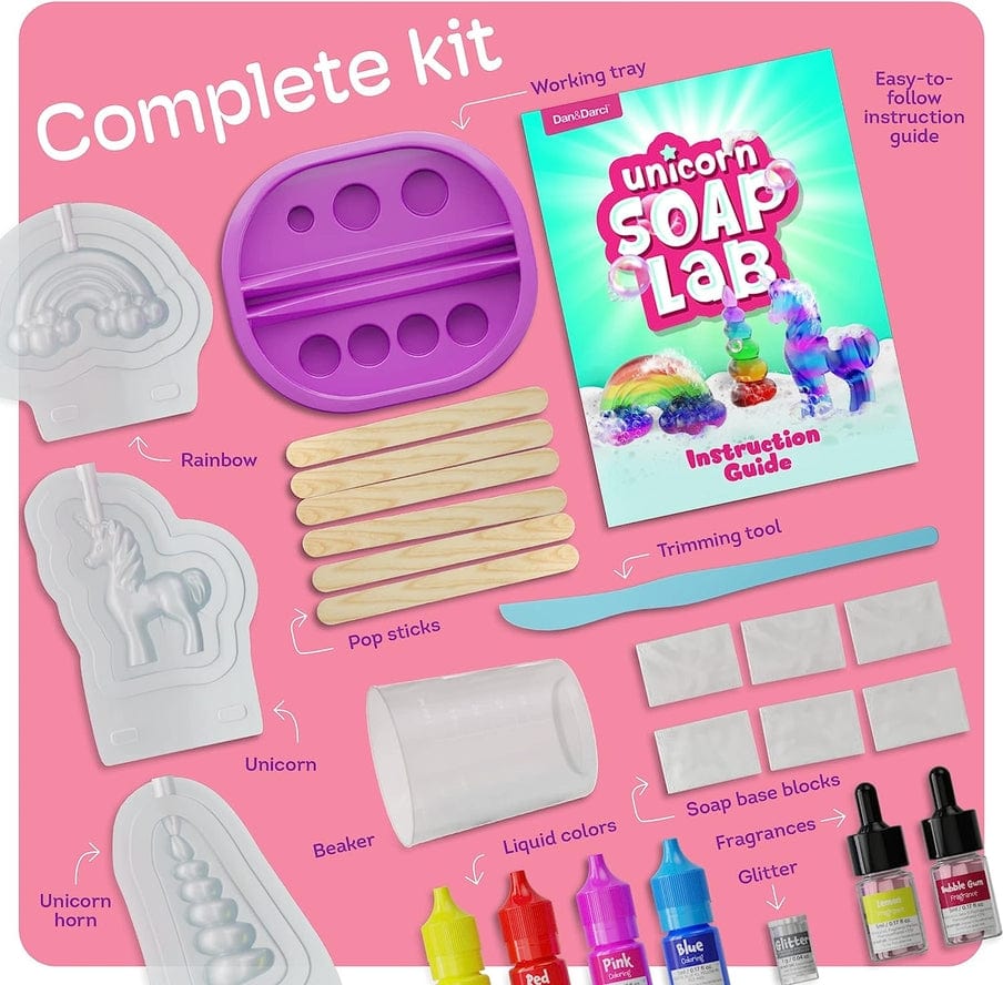 Dan&Darci Dan&Darci Unicorn Soap Making Kit Make Your Own Soap Kits - Little Miss Muffin Children & Home