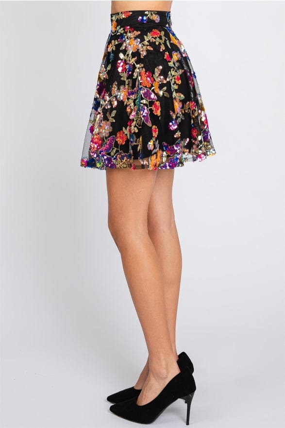 GeeGee Clothing GeeGee Clothing Floral Sequin Mesh Skirt - Little Miss Muffin Children & Home