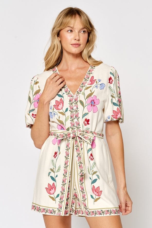 Lalavon Printed Short Sleeve Romper - Little Miss Muffin Children & Home