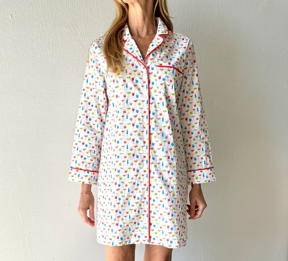 Caryn Lawn Cocktails Print Sleep Shirt - Little Miss Muffin Children & Home
