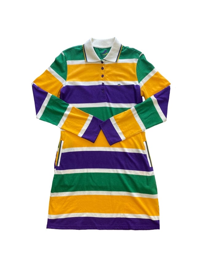Mardi Gras Creations Mardi Gras Creations Thick Stripe Rugby Long Sleeve Ladies' Dress - Little Miss Muffin Children & Home