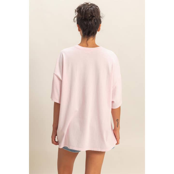 Double Zero Oversized Short Sleeve T-Shirt in Soft Pink - Little Miss Muffin Children & Home