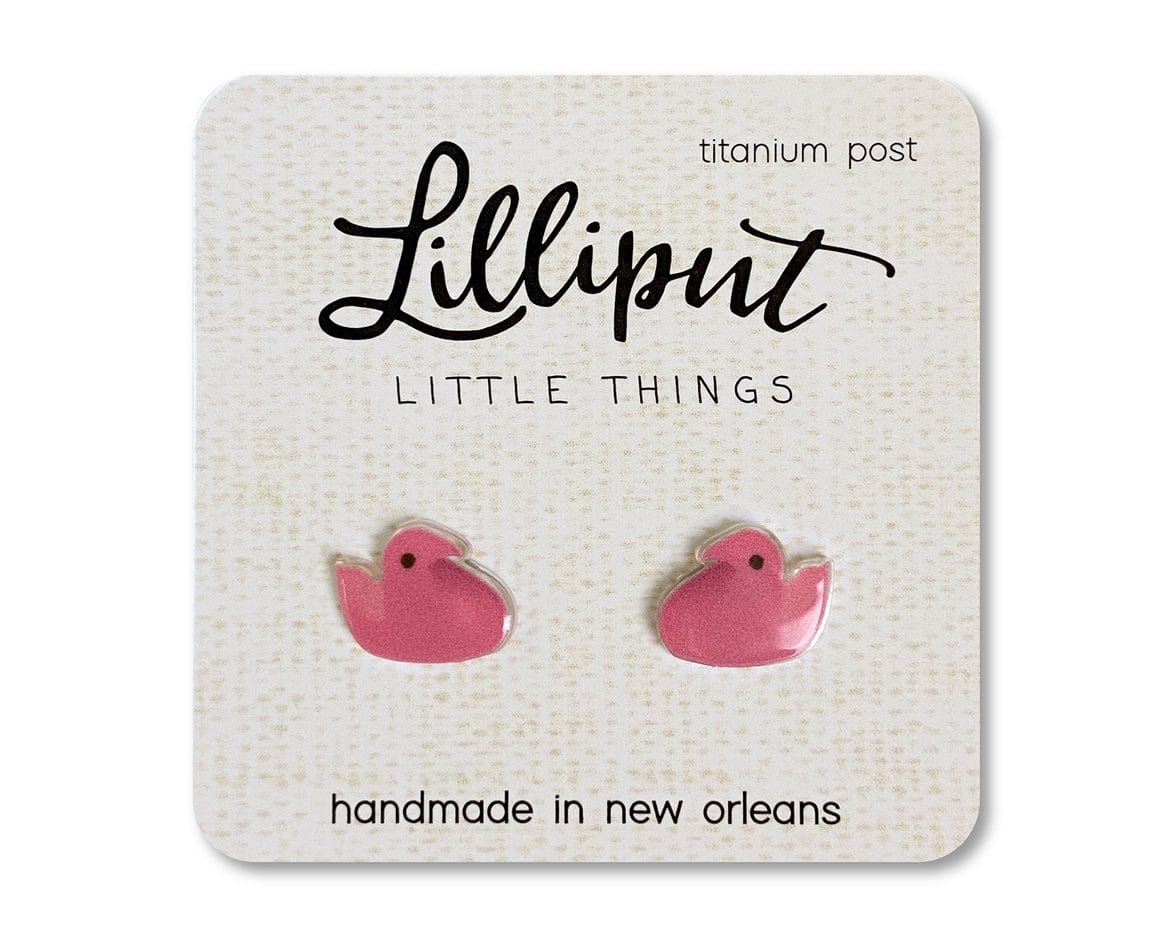 Lilliput Little Things Lilliput Little Things Easter Marshmallow Pink Chick Earrings - Little Miss Muffin Children & Home