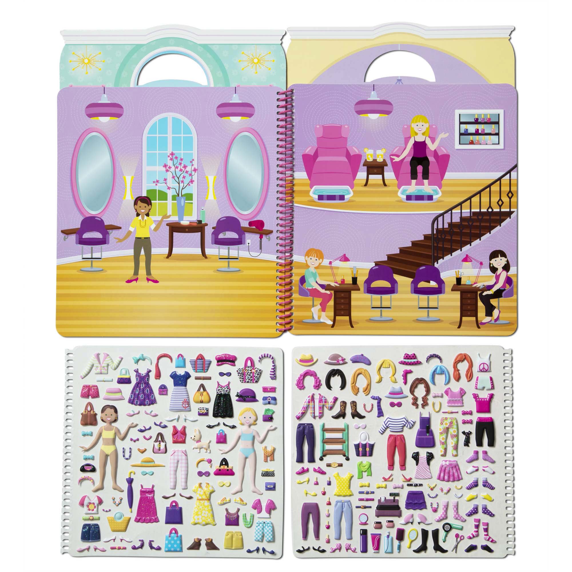 Melissa & Doug Melissa & Doug Deluxe Puffy Sticker Album - Day of Glamour - Little Miss Muffin Children & Home