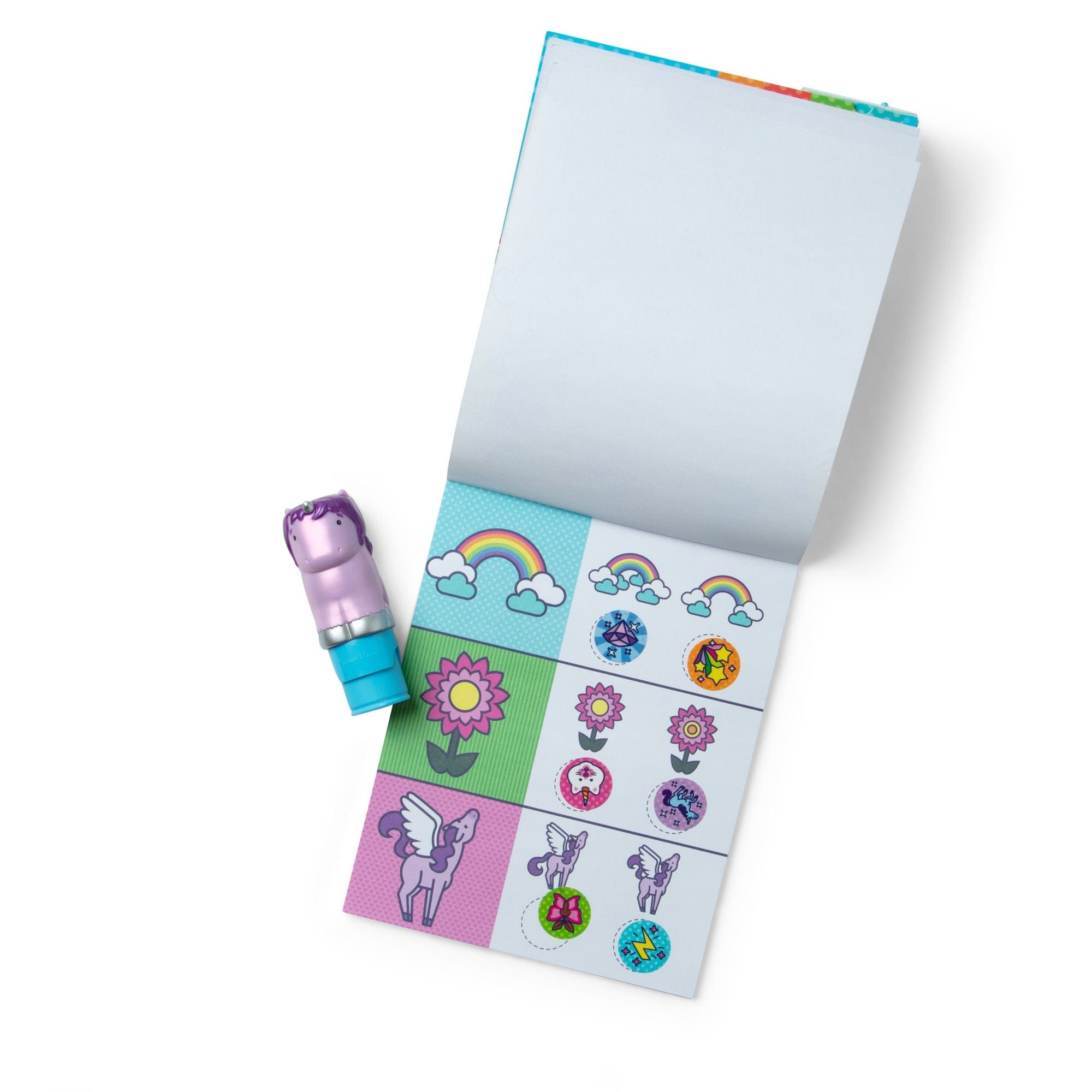 Melissa & Doug Melissa & Doug Sticker WOW! Activity Pad & Sticker Stamper - Purple Unicorn - Little Miss Muffin Children & Home