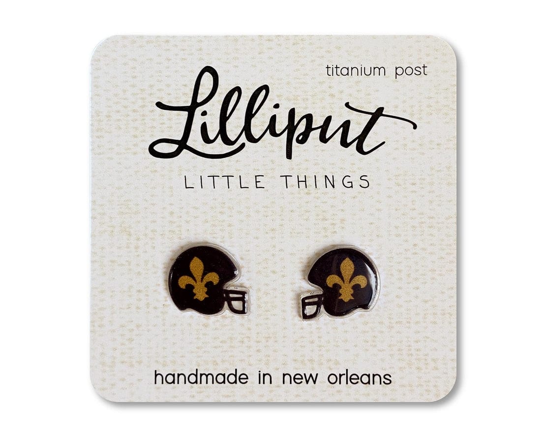 Lilliput Little Things Fleur de Lys Helmet Earrings / NOLA - Little Miss Muffin Children & Home