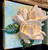 TamScottArt 6x6 Clay Floral Magnolia Bouquet Artwork