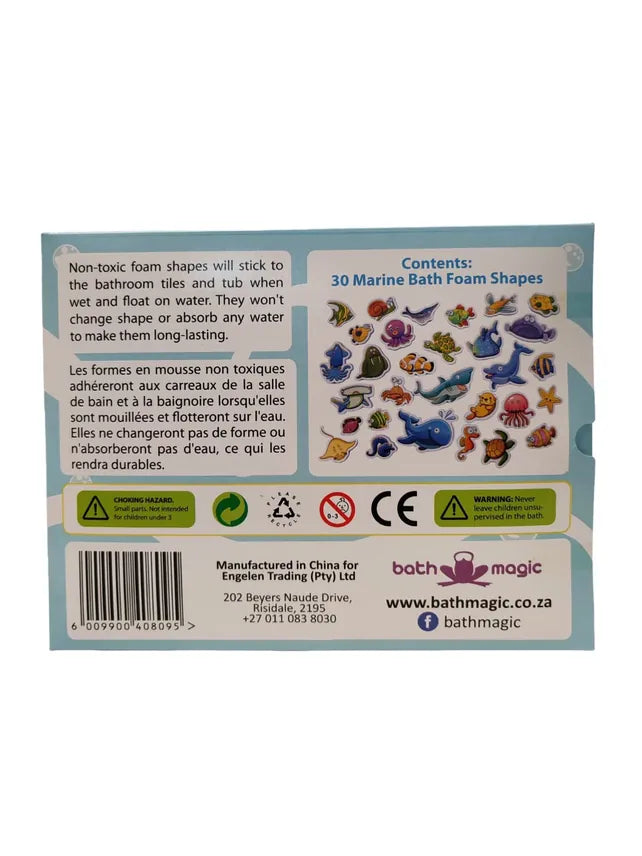 Fizzles Marine Animal Sticky Bath Critters, 30 Piece Set