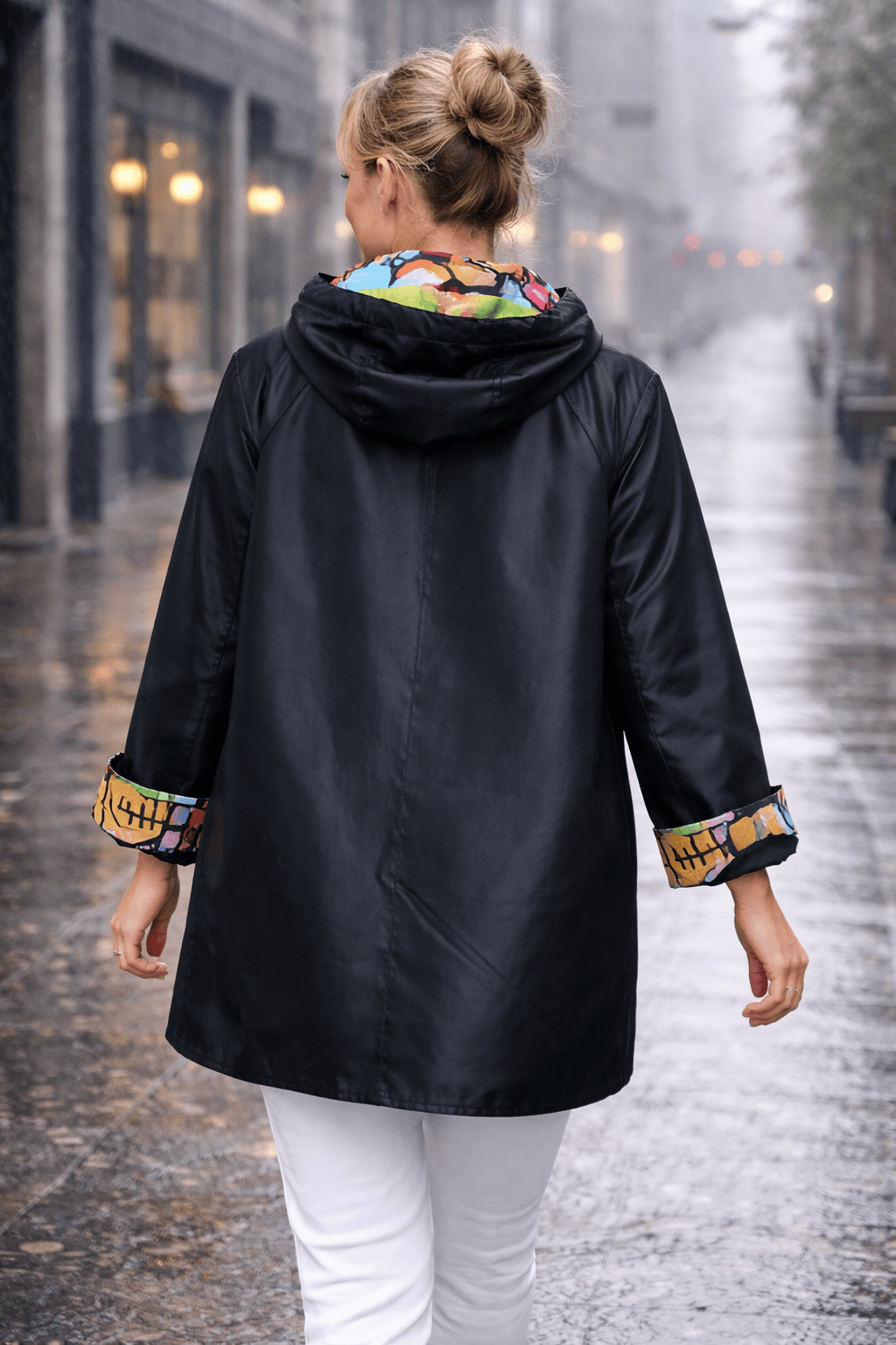 Cubism Art Reversible Toggle Raincoat