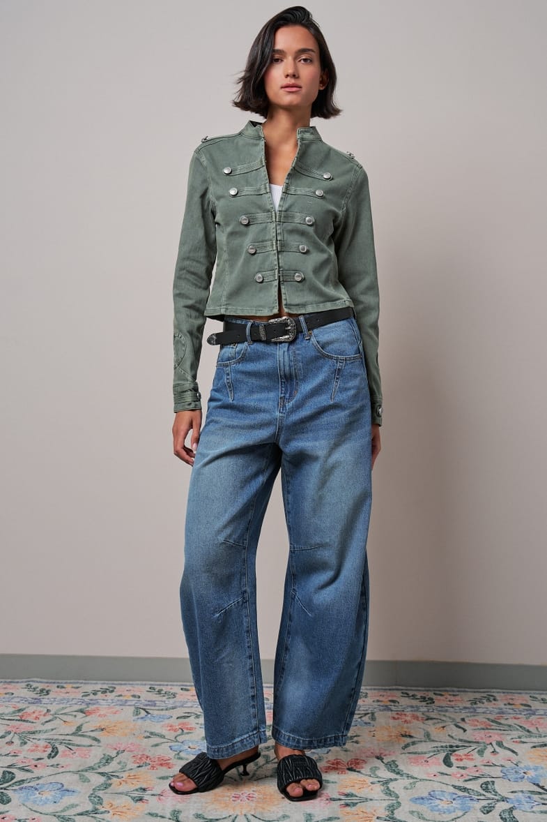 Urban Daizy Urban Daizy Olive Military Stretch Cotton Jacket - Little Miss Muffin Children & Home