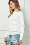 Cezele Heart Elbow Patch Knit Sweater