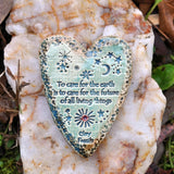 Clay Fossils Earth Care Handmade Pottery Heart Memento