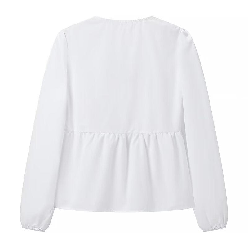 Rosa Clothing Rosa Clothing Tiered Tie Front Puff Long Sleeve Blouse - Little Miss Muffin Children & Home