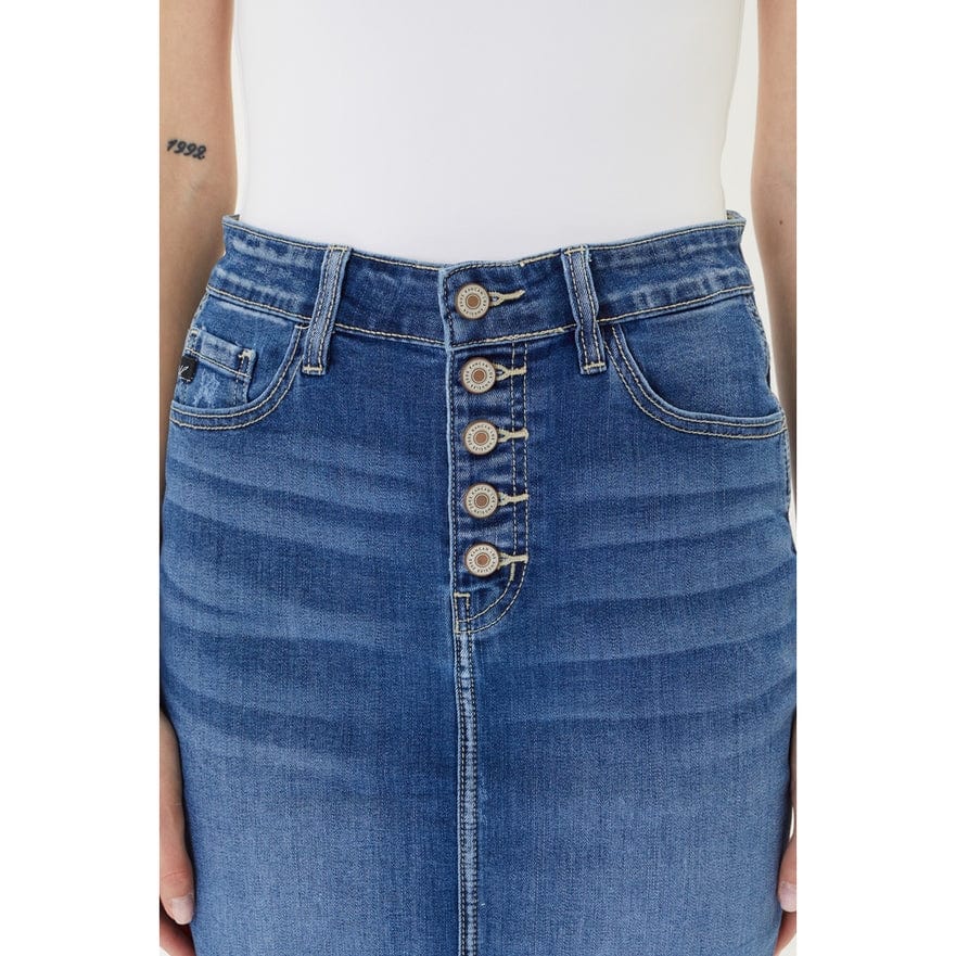 Kancan Kancan Button Fly Midi Denim Skirt - Little Miss Muffin Children & Home