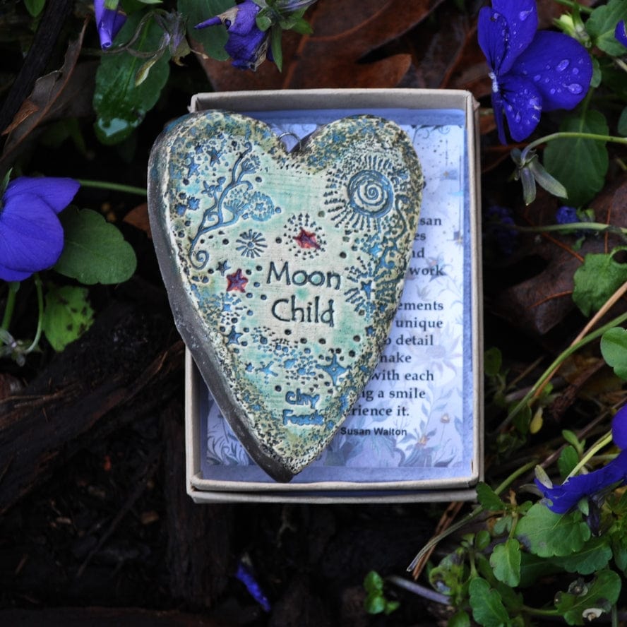 Clay Fossils Clay Fossils Moon Child Handmade Pottery Heart Memento - Little Miss Muffin Children & Home