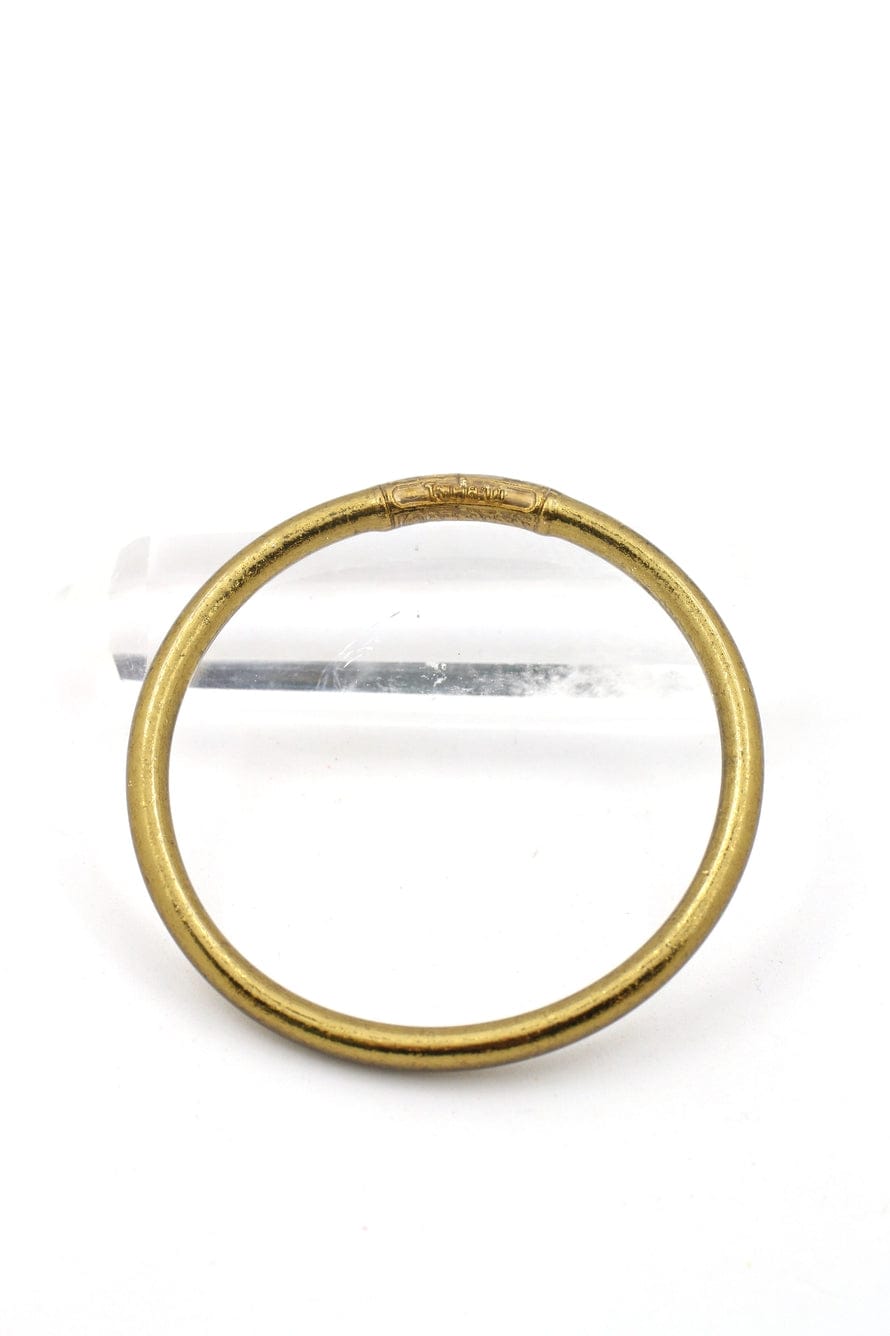 Single Rainbow Thai Buddhist Temple Bracelet, Mantra Bangle, Antique Gold