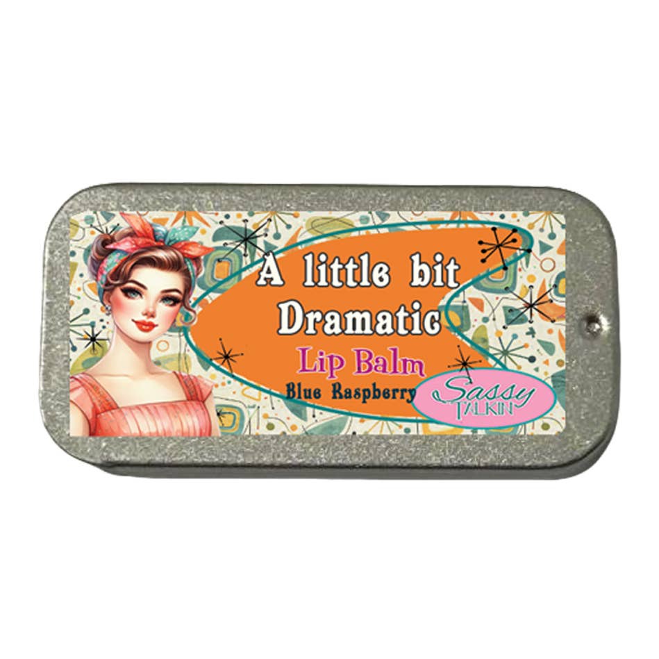 Sassy Talkin A Little Bit Dramatic Blue Raspberry Lip Balm Tin
