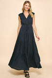 Pinch Sleeveless Tiered Maxi Dress in Ink