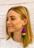 Mardi Gras Creations Purple, Green & Gold Tassel Earrings