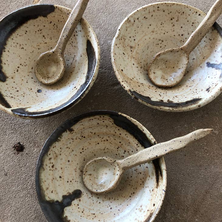 Gina DeSantis Ceramics Gina DeSantis Ceramics Luna Spoon & Spice Bowl Set - Little Miss Muffin Children & Home