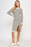 Ellison Long Sleeve Striped Sweater Dress