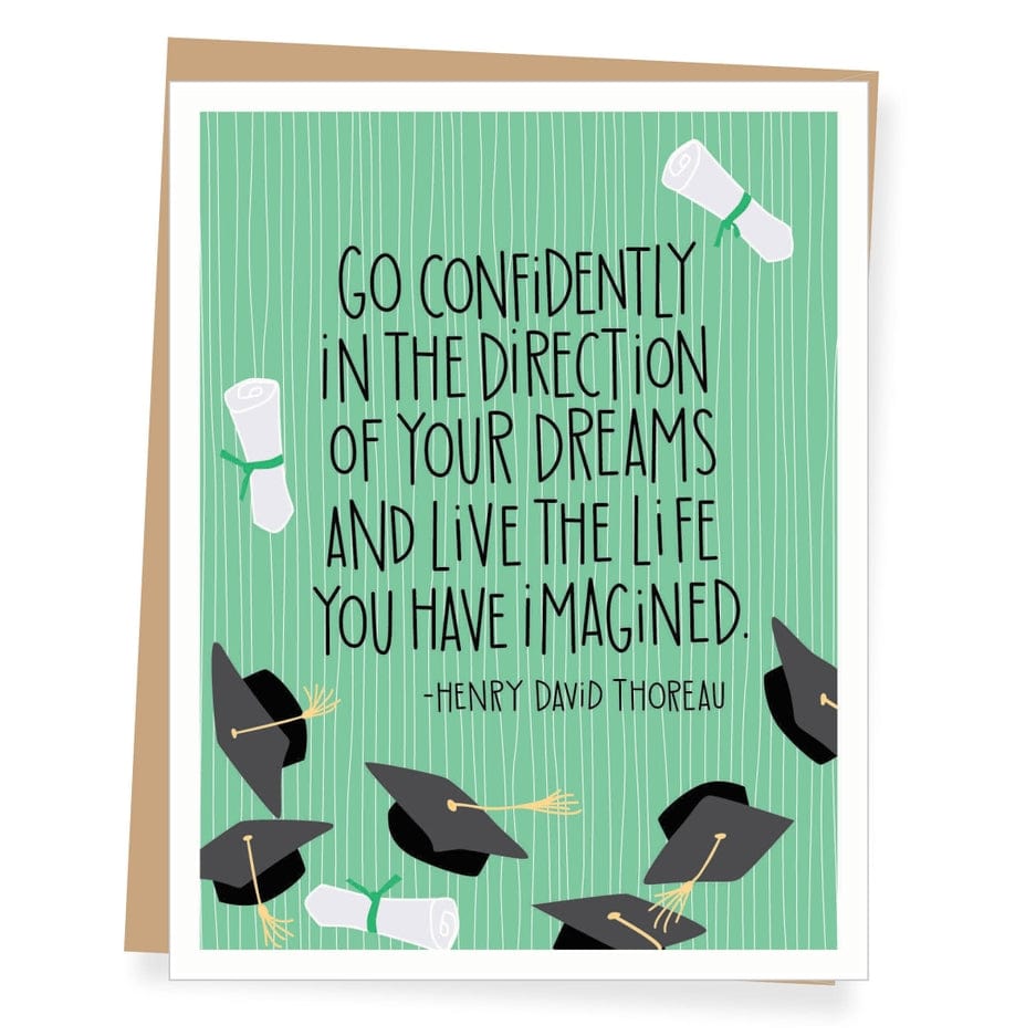 Apartment 2 Cards Apartment 2 Cards Thoreau Go Confidently Quote Graduation Card - Little Miss Muffin Children & Home
