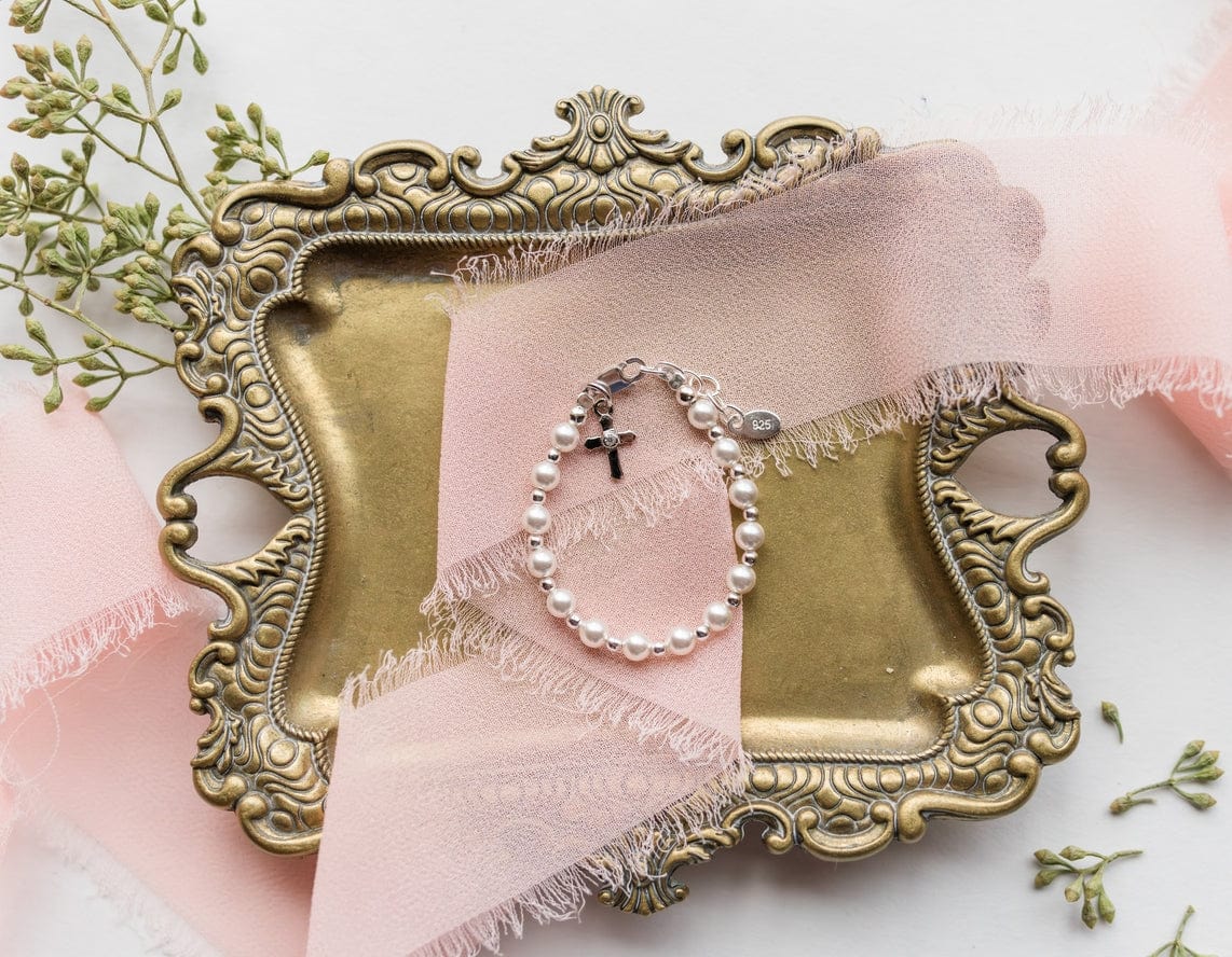 Cherished Moments Girls Silver Baby Cross Bracelet - Little Miss Muffin Children & Home