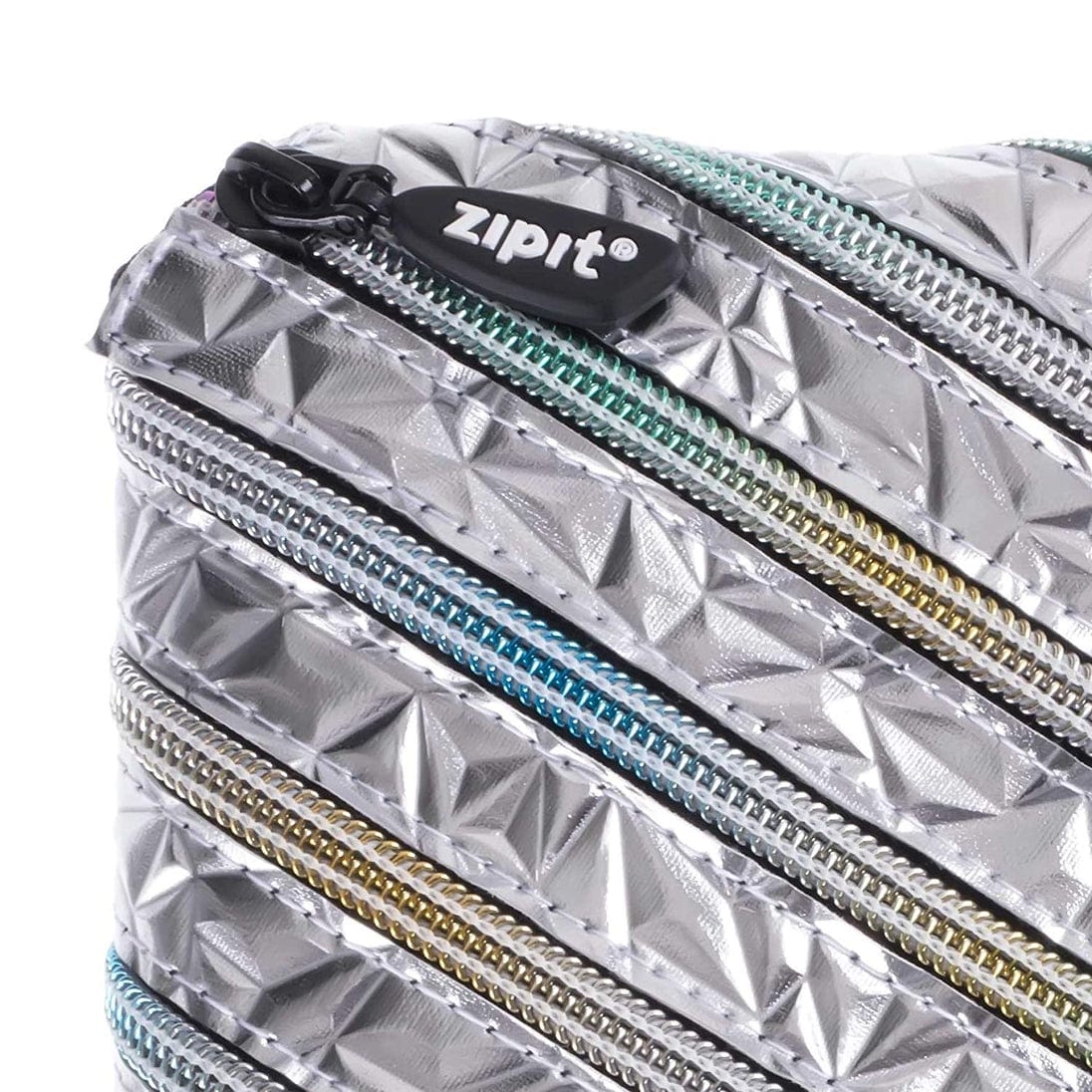 Zipit Usa Metallic Pencil Case in Silver - Little Miss Muffin Children & Home