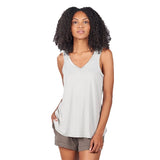 Faceplant Bamboo® Double-V Pajama Tank in Fog