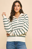 Pinch Striped Knit Quarter-Zip Sweater