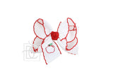 Beyond Creations Beyond Creations 4.5" Embroidered Crochet Edge Bow with Apple Outline - Little Miss Muffin Children & Home