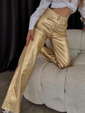 Miss Sparkling Metallic Bootcut Pants