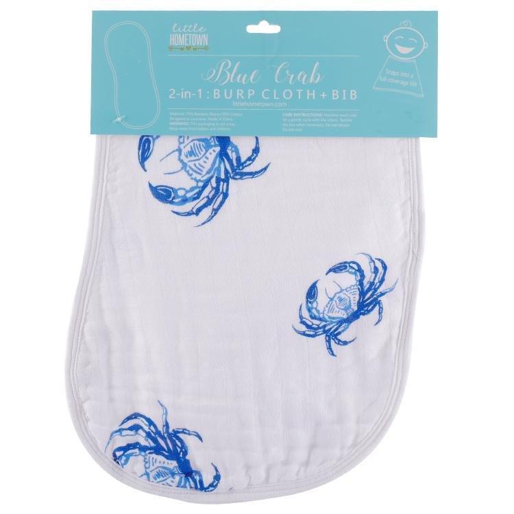 Blue Crab 2 In 1 Burp Cloth And Bib