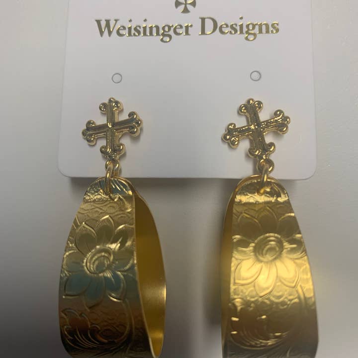 Weisinger Designs Weisinger Designs Wide Hoop Earring with Cross Stud - Little Miss Muffin Children & Home