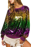 Vanilla Monkey Vanilla Monkey Mardi Gras Sequin Color Block Pullover - Little Miss Muffin Children & Home