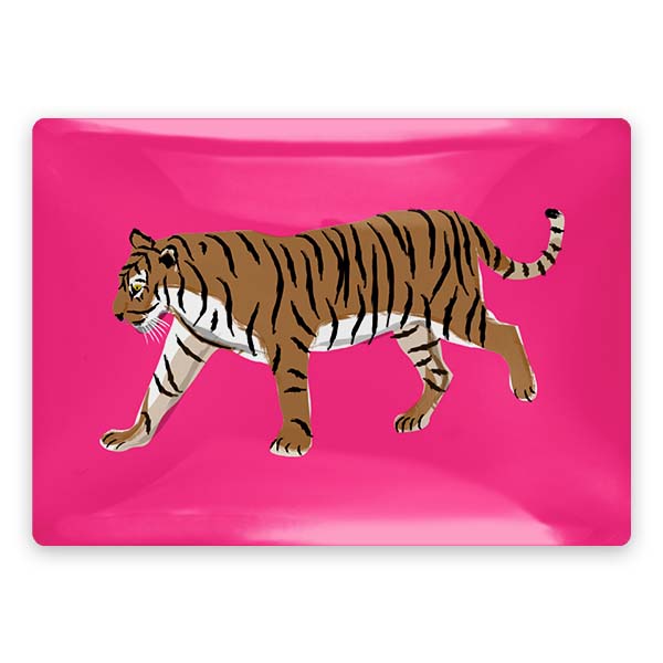 Clairebella Studio / CB Studio Clairebella Walking Tiger Rectangle Glass Trinket Tray - Little Miss Muffin Children & Home