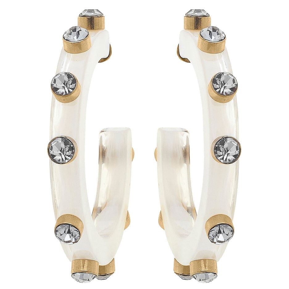 Canvas Style Canvas Style Renee Resin and Rhinestone Hoop Earrings - Little Miss Muffin Children & Home
