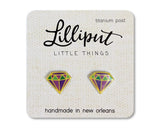 Lilliput Little Things Mardi Gras Diamond Earrings